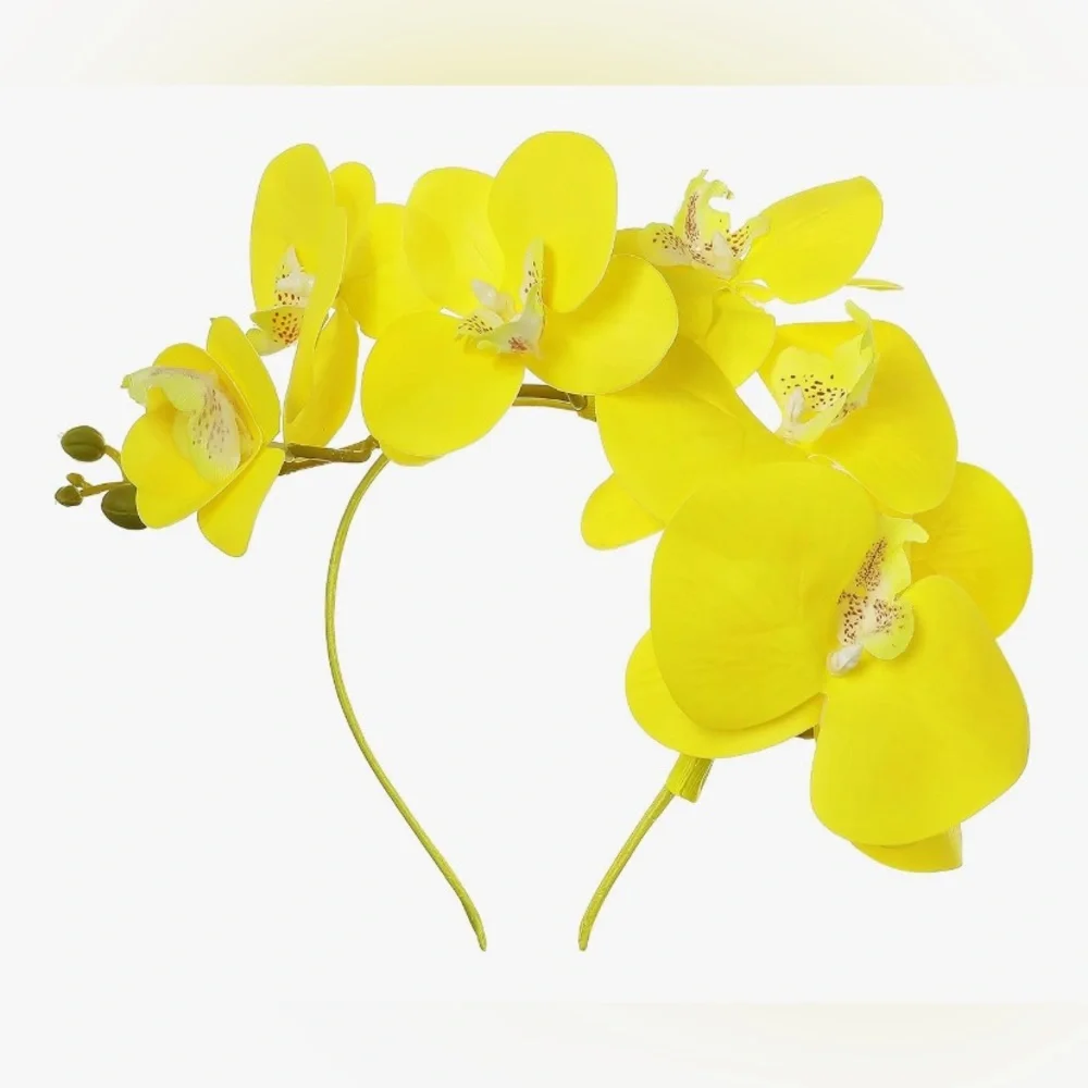 New Derby Hat Statement Yellow Orchid Fascinator Headband & Garden Party Ready